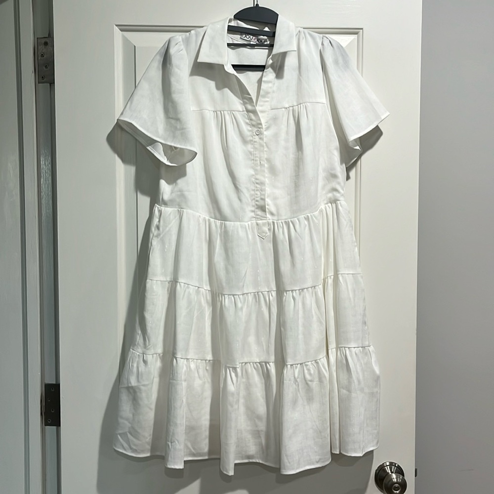 Joy Joy Tier White Dress